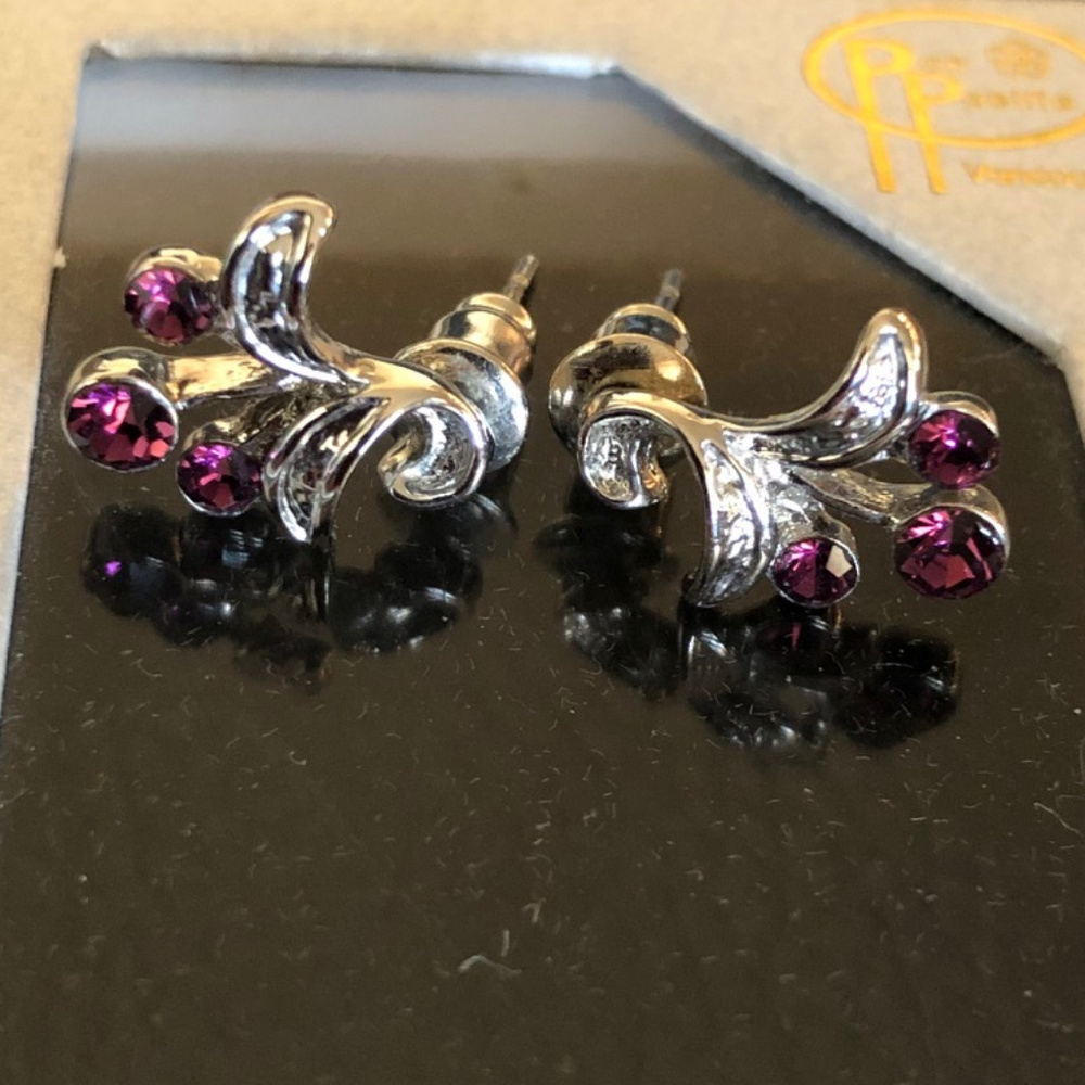 Delicate Amethyst and CZ Earrings